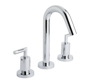 Batería de lavabo caño inclinado